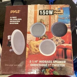 White ceiling  Two way Speaker System 150W Power 5 1/4" Mid-Bass